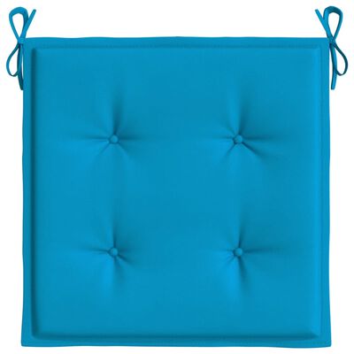vidaXL Poduszki na krzesła ogrodowe, 2 szt., niebieskie, 40x40x3 cm