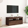 vidaXL Szafka pod TV z oświetleniem LED, brązowy dąb, 90x35x40 cm