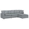 vidaXL Sofa modułowa z podn&oacute;żkiem i poduszkami Tkanina jasnoszara