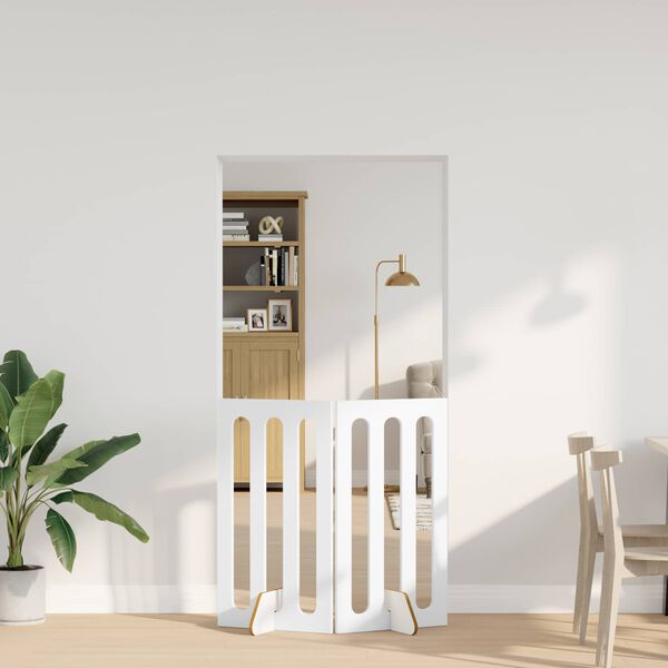 vidaXL Składany kojec dla zwierząt 2 pcs Biały 100,5 x 38 x 90 cm