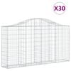 vidaXL Kosze gabionowe, 30 szt, 200x30x100/120cm, galwanizowane żelazo