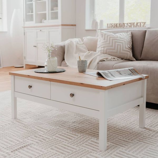 Finori Stolik kawowy Bergen 56A, biel i dąb artisan