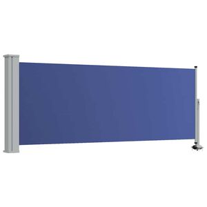 vidaXL Wysuwana markiza boczna na taras, 100 x 300 cm, niebieska