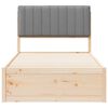 vidaXL Ramka ł&oacute;żka z tapicerowanym wezgłowiem Jasnoszary 100 x 200 cm
