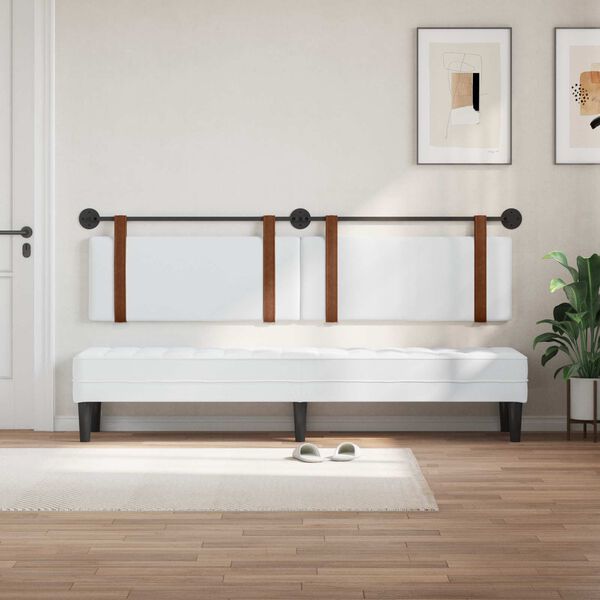 vidaXL Wisząca Głowa Gładki Biały 210 x 55 x 5 cm Antyczny PU