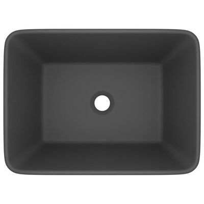 vidaXL Luksusowa umywalka, matowa ciemnoszara, 41x30x12 cm, ceramiczna