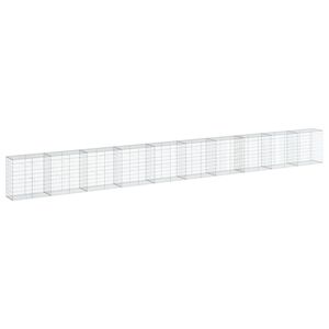 vidaXL Kosz gabionowy z pokrywą, 1000x50x100 cm, galwanizowane żelazo
