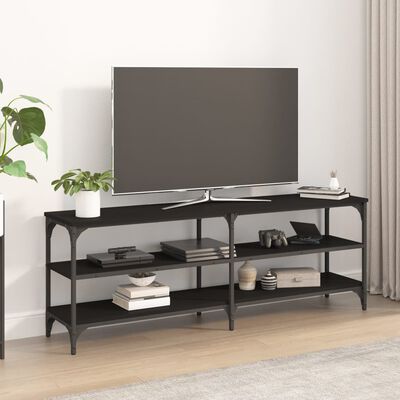 vidaXL Szafka pod TV, czarna, 140x30x50 cm, materiał drewnopochodny