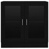 vidaXL Witryna, czarna, 82,5x30,5x80 cm, materiał drewnopochodny