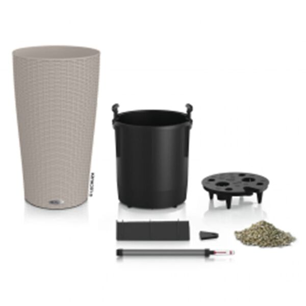 LECHUZA Donica CILINDRO Cottage 23 ALL-IN-ONE, śr. 23 cm, piaskowa