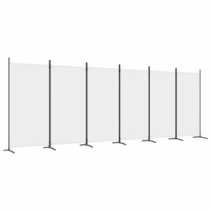 vidaXL Parawan 6-panelowy, biały, 520x180 cm, tkanina