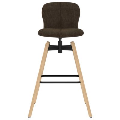 vidaXL Obrotowe krzesła barowe, 2 szt., brązowe, tkanina