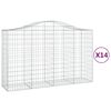 vidaXL Kosze gabionowe, 14 szt, 200x50x120/140cm, galwanizowane żelazo
