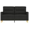 vidaXL Sofa 2-osobowa, czarna, 120 cm, tapicerowana tkaniną