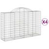 vidaXL Kosze gabionowe, 4 szt, 200x50x120/140 cm, galwanizowane żelazo