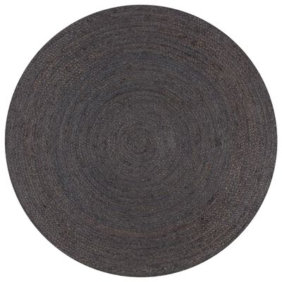 vidaXL Ręcznie wykonany dywan z juty, okrągły, 120 cm, ciemnoszary