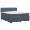 vidaXL Ł&oacute;żko Box Spring z materacem i LED ciemnoszary 140 x 200 cm