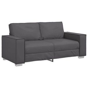 vidaXL Sofa dwuosobowa Szary 180 cm Sk&oacute;ra ekologiczna
