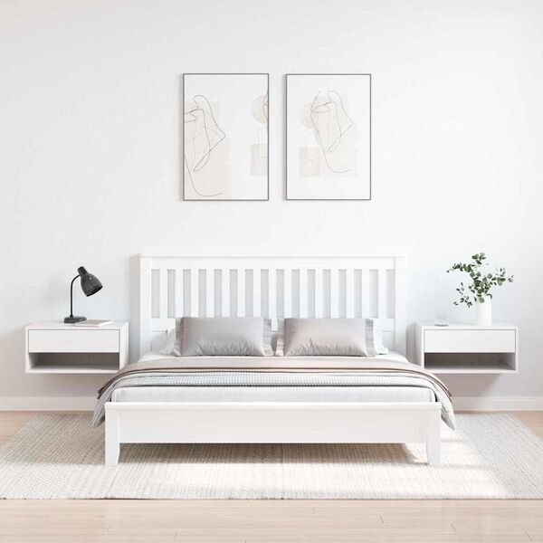 vidaXL Stolik nocny 2 pcs Biały 50 x 32,5 x 24 cm Lite drewno sosnowe
