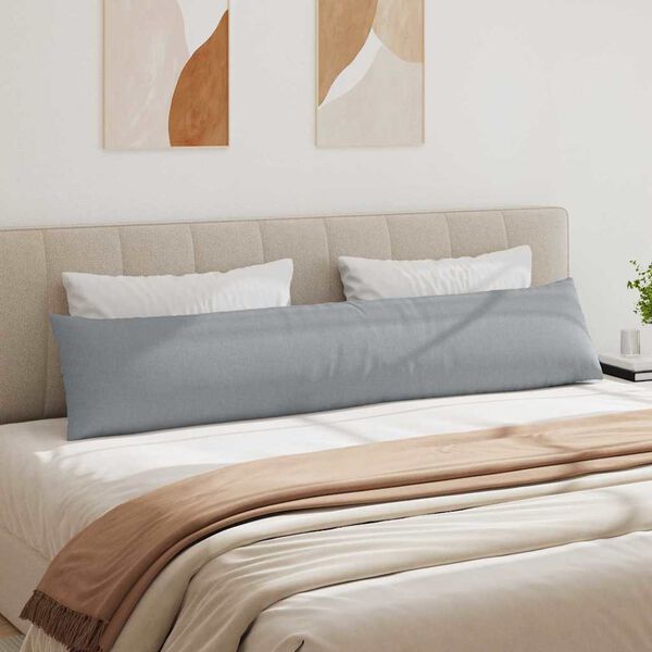 vidaXL Poduszki na sofę 2 pcs Jasnoszary 200 x 40 cm tkanina