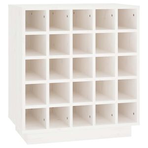 vidaXL Szafka na wino, biały, 55,5x34x61 cm, lite drewno sosnowe