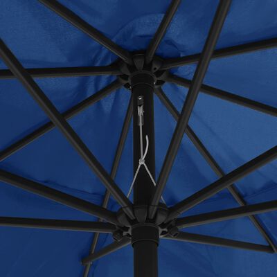 vidaXL Parasol ogrodowy na metalowym słupku, 390 cm, lazurowy