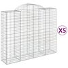 vidaXL Kosze gabionowe, 5 szt, 200x50x160/180 cm, galwanizowane żelazo