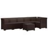 vidaXL Sofa Ogrodowa 6-osobowa w Wyglądzie Rattanu PP brązowy