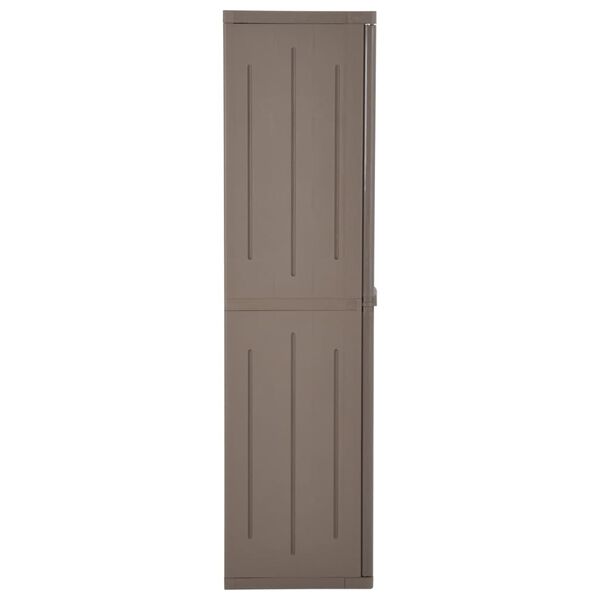 vidaXL Szafka ogrodowa, brązowa 65x45x172 cm, PP stylizowane na drewno