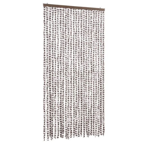 vidaXL Zasłona przeciwko owadom, taupe i biel, 100x230 cm, szenil