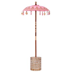 vidaXL Baliński Parasol z Bazą r&oacute;żowy 95 x 95 x 260 cm