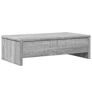 vidaXL Podstawka pod monitor z szufladami szary dąb sonoma 50x27x15 cm