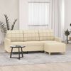 vidaXL Sofa 3-osobowa, kremowa, 180 cm, tapicerowana tkaniną