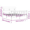 vidaXL Rama ł&oacute;żka z wezgłowiem, szara, lite drewno