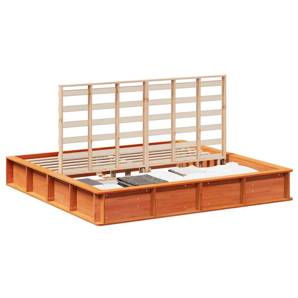 vidaXL Ramka ł&oacute;żka Woskowy Brąz 180 x 200 cm Lite drewno sosnowe