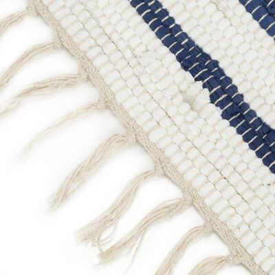 vidaXL Ręcznie tkany dywan Chindi 200x290 cm, bawełna, biało-niebieski