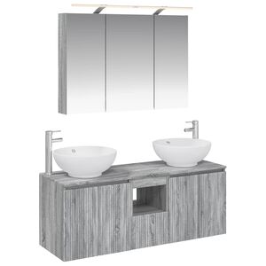 vidaXL Zestaw Szafek Łazienkowych 4 pcs Szary Sonoma