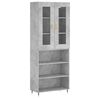 vidaXL Witrynka, szarość betonu 69,5x34x180 cm materiał drewnopochodny