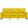 vidaXL 3-osobowa sofa z poduszkami, ż&oacute;łta, 180 cm, aksamit