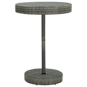 vidaXL Stolik ogrodowy, szary, 75,5 x 106 cm, polirattan