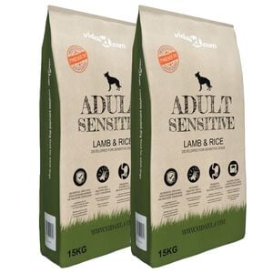 vidaXL Sucha karma dla ps&oacute;w Adult Sensitive Lamb & Rice, 2 szt., 30 kg