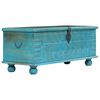 vidaXL Skrzynia z litego drewna mango, niebieska, 100 x 40 x 41 cm
