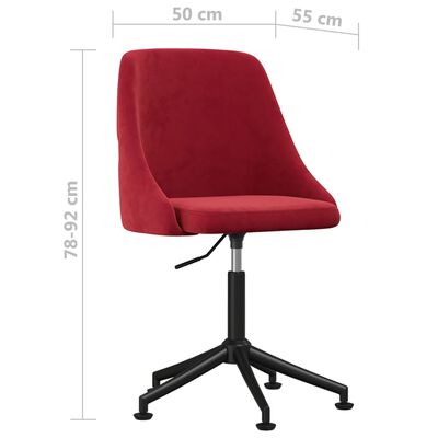 vidaXL Krzesła stołowe, 2 szt., winna czerwień, obite aksamitem
