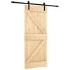 vidaXL Drzwi przesuwne 85 x 210 cm Lite Drewno Sosnowe (Nieobrobione)