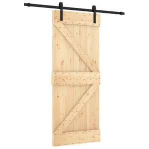 vidaXL Drzwi przesuwne 85 x 210 cm Lite Drewno Sosnowe (Nieobrobione)