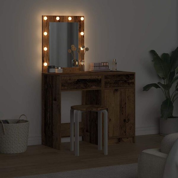 vidaXL Toaletka 2 pcs Brązowy 50 x 41 x 135 cm Materiał drewnopochodny