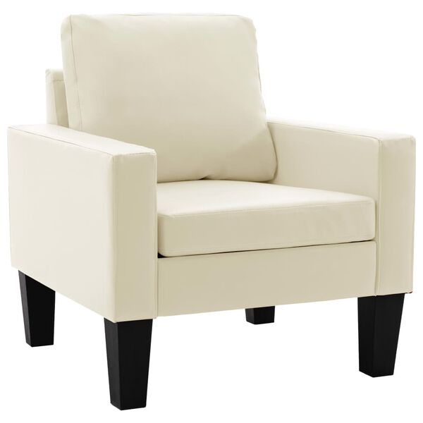 vidaXL Fotel, kremowy, sztuczna sk&oacute;ra