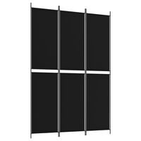 vidaXL Parawan 3-panelowy, czarny, 150x220 cm, tkanina