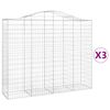 vidaXL Kosze gabionowe, 3 szt, 200x50x160/180 cm, galwanizowane żelazo