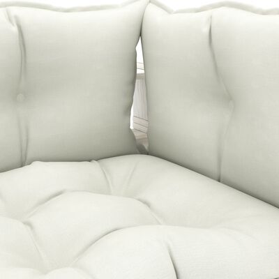 vidaXL Ogrodowe siedzisko narożne z palet, z beżowymi poduszkami